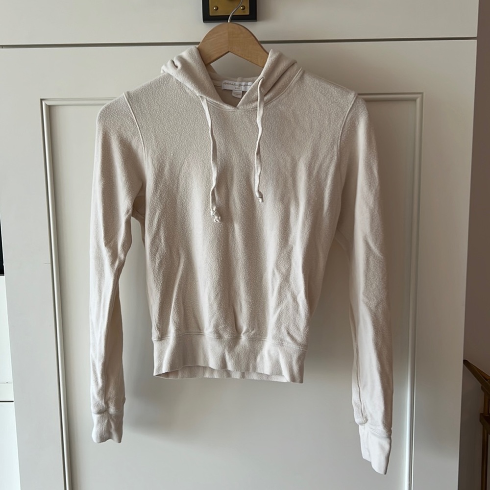 SOLD Cream colored ultra cozy cropped hoodie. Like new, Spiritual Gangster.